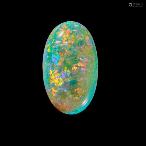White Crystal Opal with Multi-color Fire