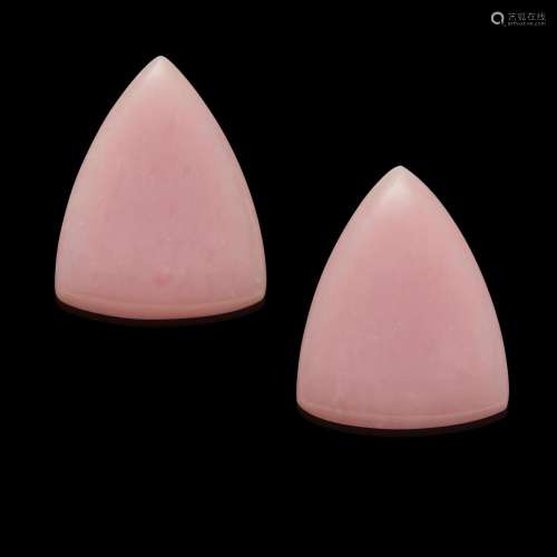 Pair of Pink Opal Cabochons