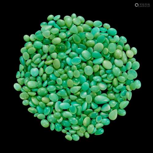 Group of Green Opal Cabochons