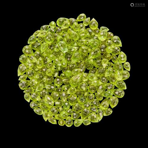 Group of Briolette-cut Peridots