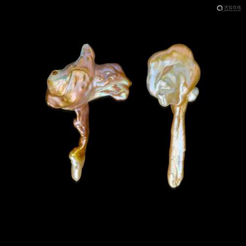 Two Flower-form Freshwater Cultured Pearls