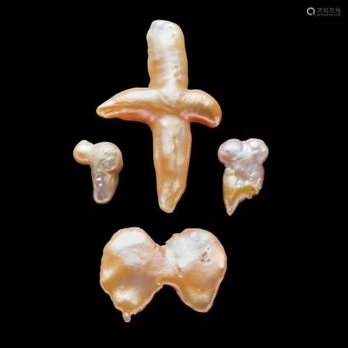 Four Zoomorphic Cultured Pearls