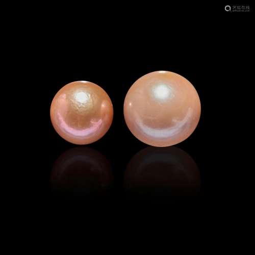 Two Pink Freshwater Cultured Pearls