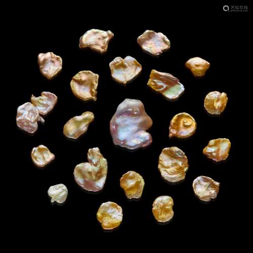 Suite of Twenty-one Baroque Freshwater Cultured Pearls