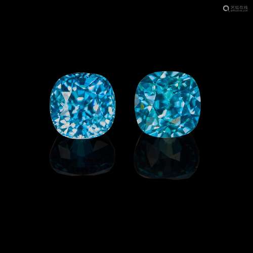 Pair of Blue Zircons