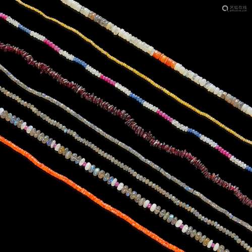 Eight Multi-Gemstone Bead Necklaces