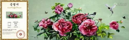 Choi Eun-Hee, The Peony Flower Oil Painting
