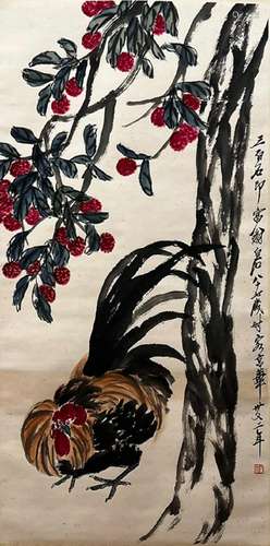 Qi Baishi, Chinese Rooster Painting