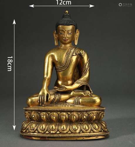 Gilt-Bronze Statue of Shakyamuni