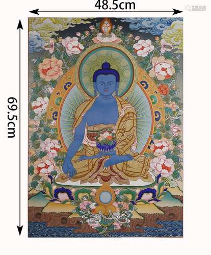 Painted Thangka of Shakyamuni