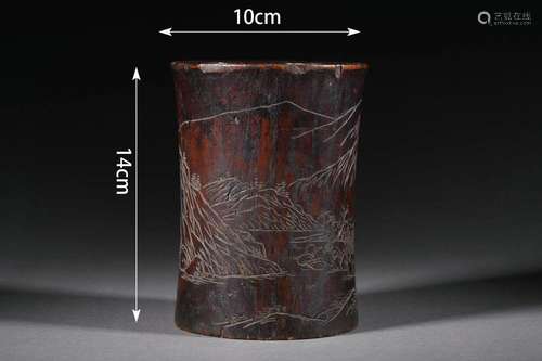 Carved Bamboo Brush Pot