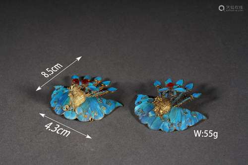 Pair of Two Kingfisher Hair Accessories