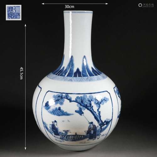 Blue and White Figure Tianqiuping