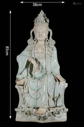 Glazed Porcelain Statue of Guanyin