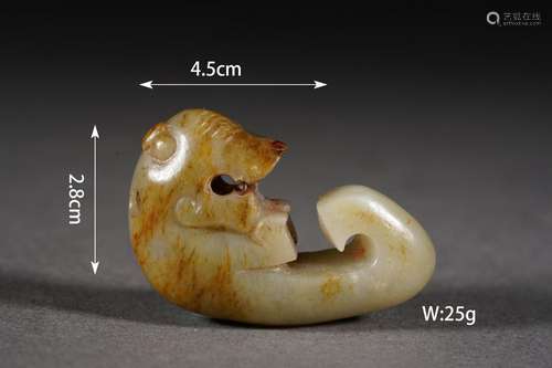 Carved Jade Chi-Tiger Ornament