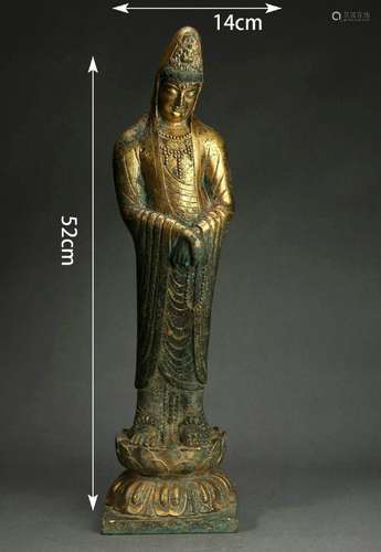 Gilt-Bronze Statue of Standing Avalokitesvara