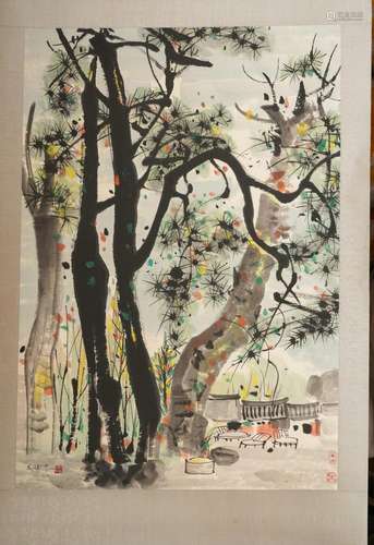 Wu Guanzhong, Chinese Countryside Living Painting