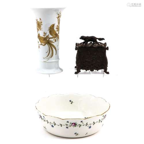 A Vase, Tobacco Pot, and Bowl