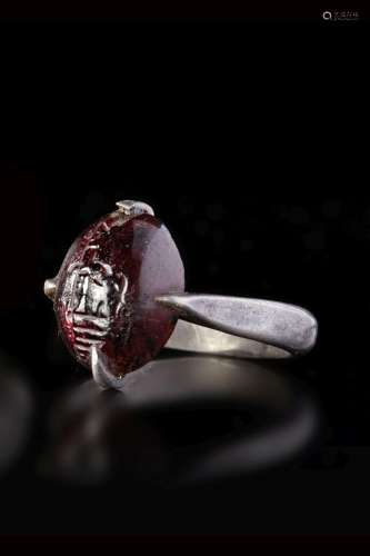 AGATE SEAL SILVER RING