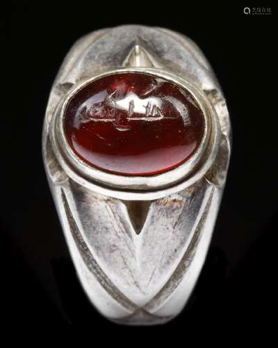 AGATE SEAL SILVER RING