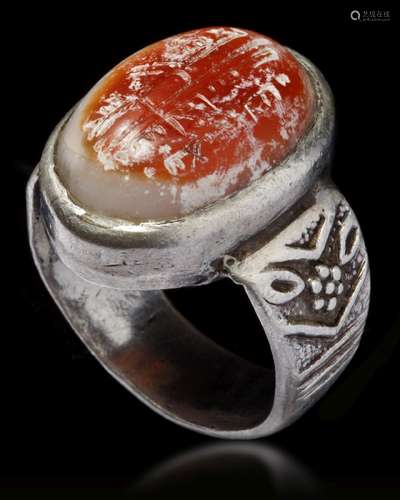 AGATE SEAL SILVER RING