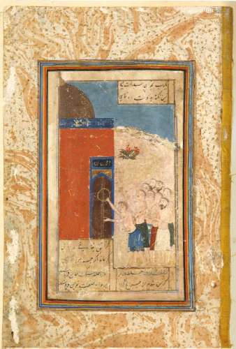 MAJUN AT A SHRINE, PERSIA, SAFAVID, 16TH CENTURY