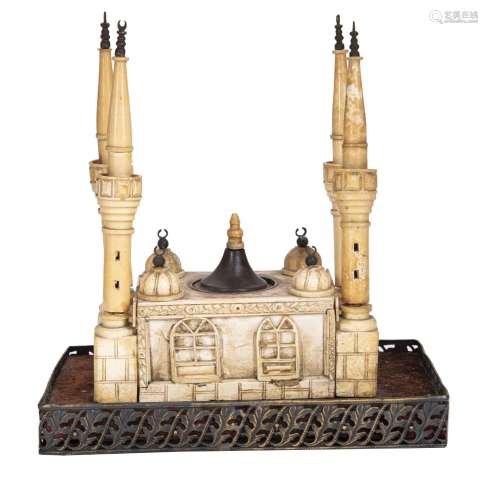 AN OTTOMAN INKWELL IN THE FORM OF A MOSQUE, TURKEY, 19TH CEN...