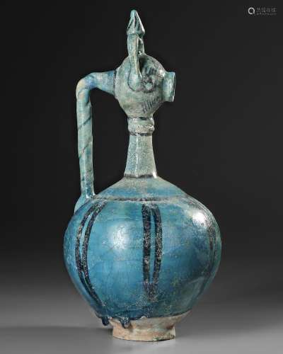 A LARGE KASHAN EWER, CENTRAL PERSIA, 12TH CENTURY