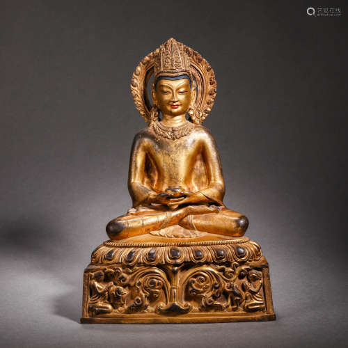 10-12世紀風格 銅鎏金藥師佛
