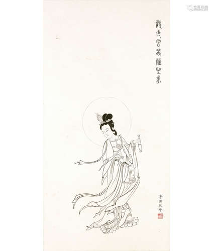 溥儒 (1896-1963) 白描观音