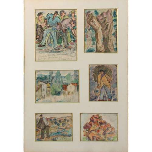 SERAFIN VILLEN (20th Century). Six Watercolors.
