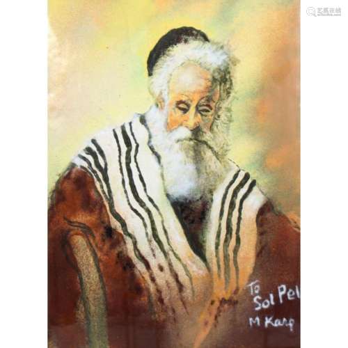 M. Karg Enamel on Copper of a Rabbi.