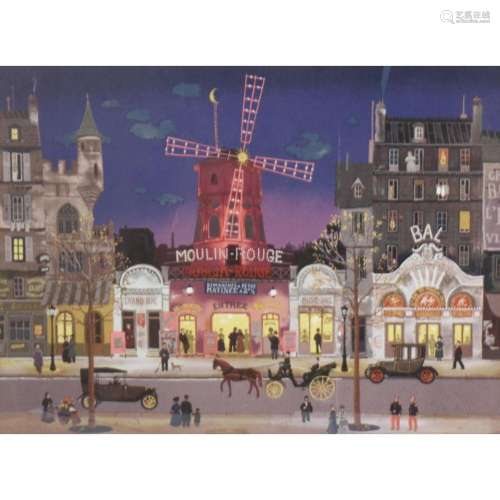 Michel Delacroix Lithograph "Moulin Rouge".
