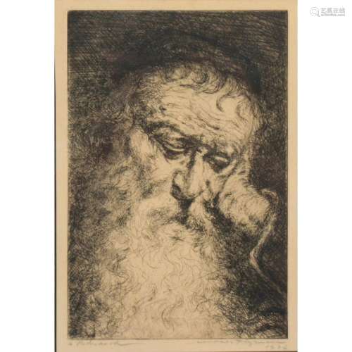 Moses Hyman Signed Print. "The Patriarch".