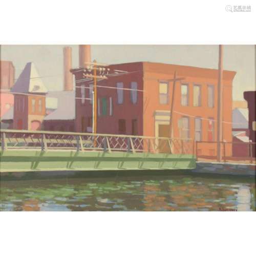 Robert T. Sweeney. Oil on Panel. Green Bridge.