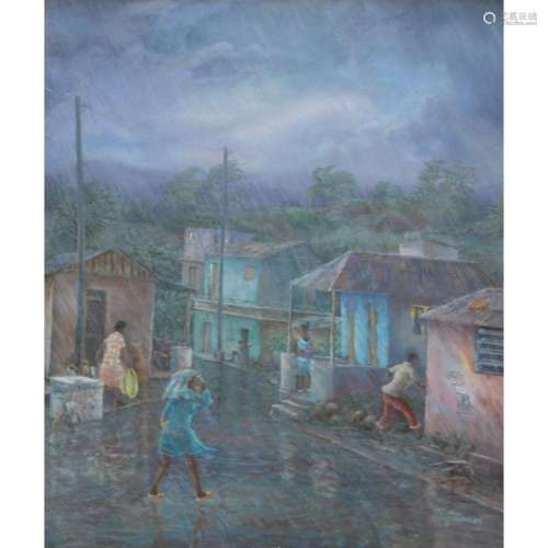 Felix Defournoy. Oil on Canvas. Rainstorm.