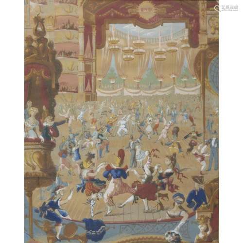 Unsigned After Dufy. Gouache of The Opera.