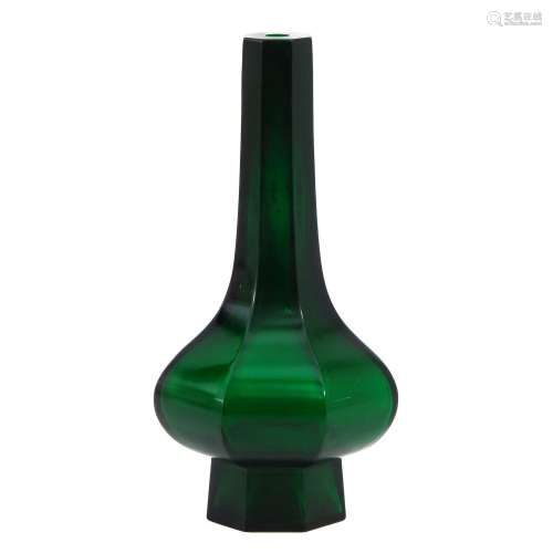 A Chinese Green Glass Vase
