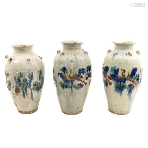 A Collection of 3 Martavan Vases