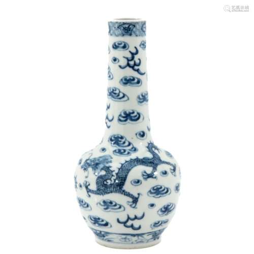 A BLue and White Bottle Vase