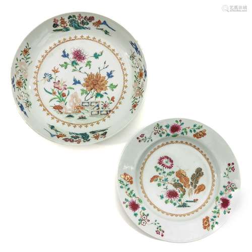 A Lot of 2 Famille Rose Plates