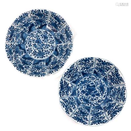 A Pair of Blue and White Plates