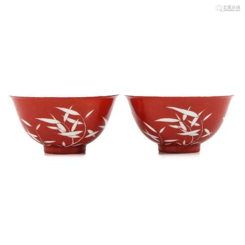 A Pair of Orange Bamboo Decor Cups