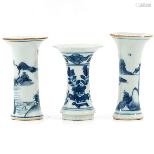 A Collection of 3 Miniature Vases