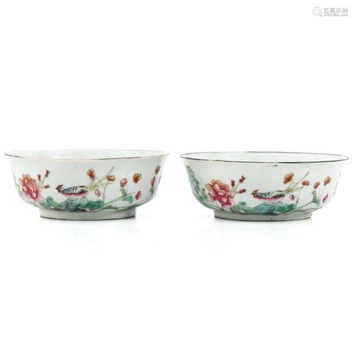 A Pair of Famille Rose Bowls