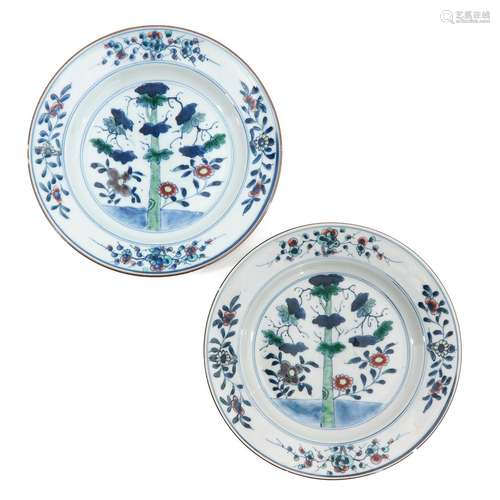 A Pair of Doucai Decor Plates