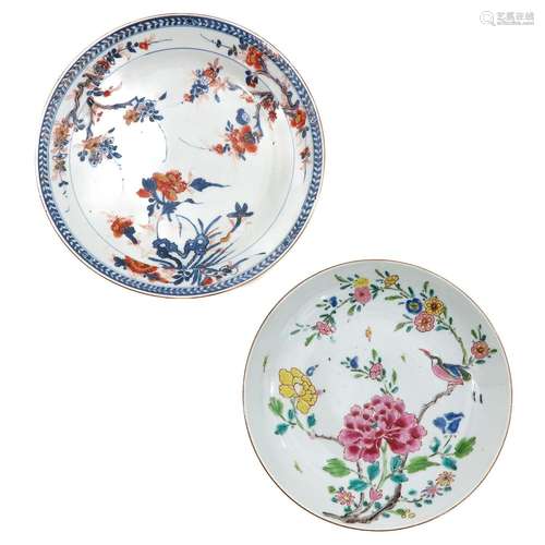 An Imari and Famille Rose Plate