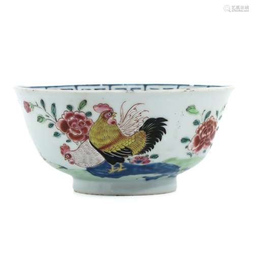 A Famille Rose Rooster Bowl