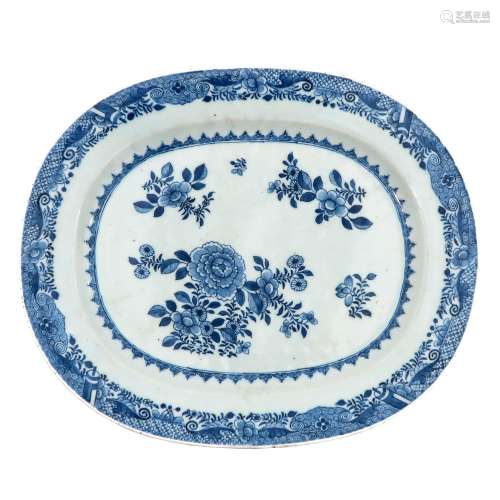 A Blue and White Tray
