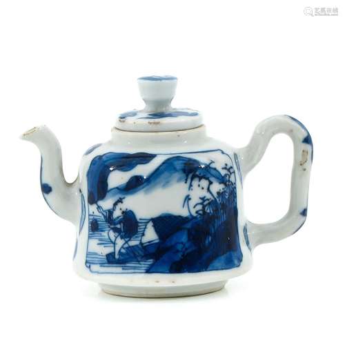 A Blue and White Miniature Teapot